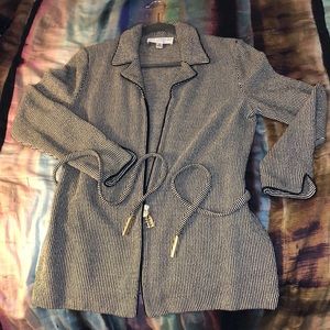 St.John Collection jacket EUC Vintage zip front dbl toggle gold hardware sz 8